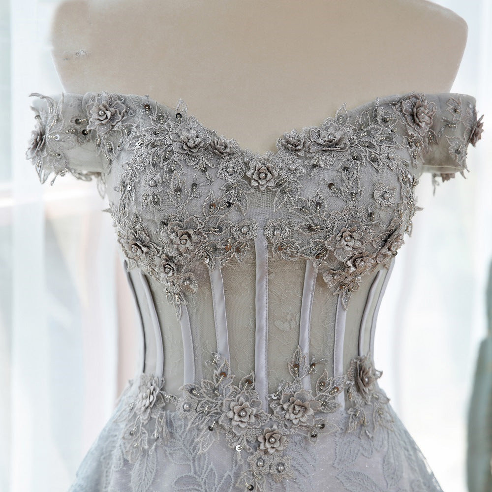 The Silver Sovereign Lace & Corset Gown