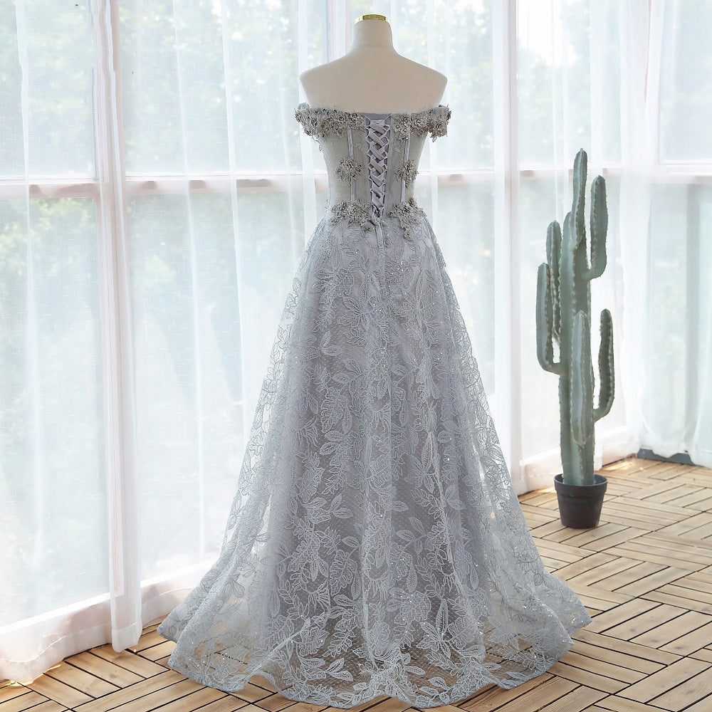The Silver Sovereign Lace & Corset Gown
