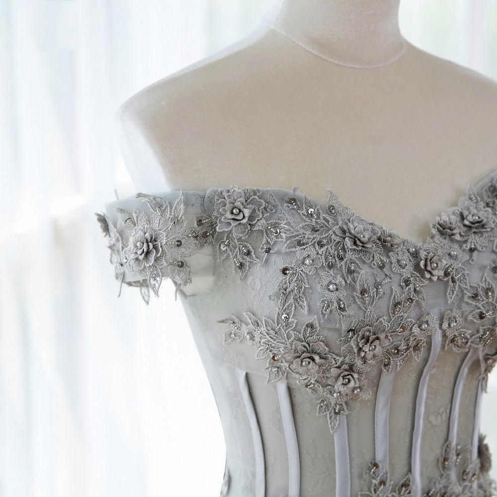 The Silver Sovereign Lace & Corset Gown
