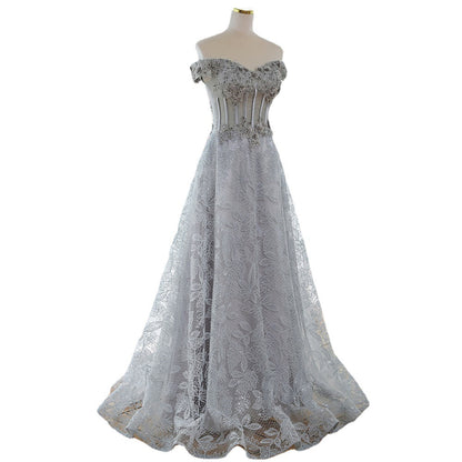 The Silver Sovereign Lace & Corset Gown