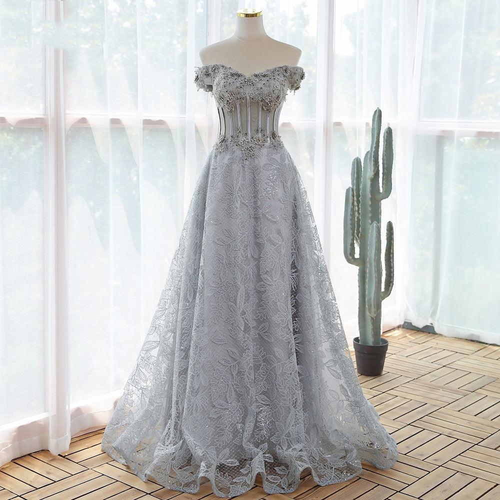 The Silver Sovereign Lace & Corset Gown