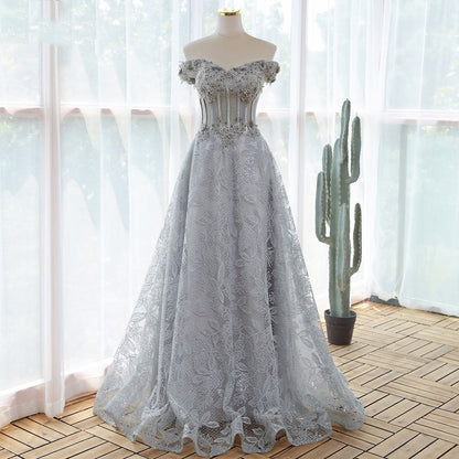 The Silver Sovereign Lace & Corset Gown