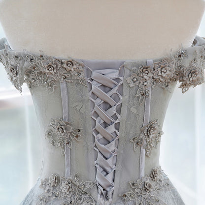 The Silver Sovereign Lace & Corset Gown