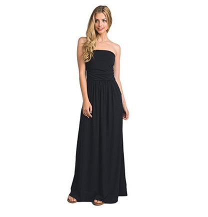 The Serene Strapless Maxi // Noir Edition Pocket Dress